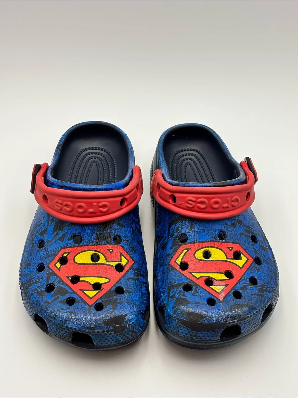 CROCS Kids Blue and Red Superman Clog Sandals J 1